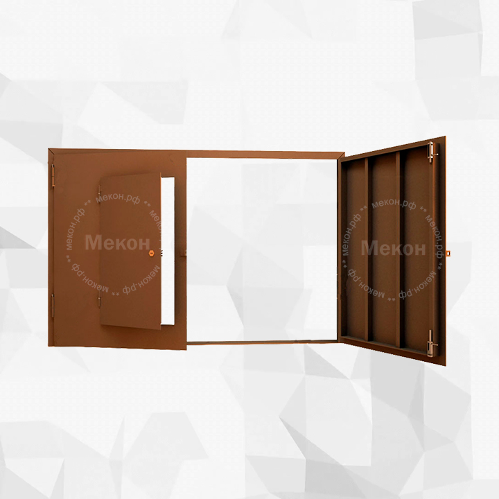 Распашные ворота с калиткой стандарт