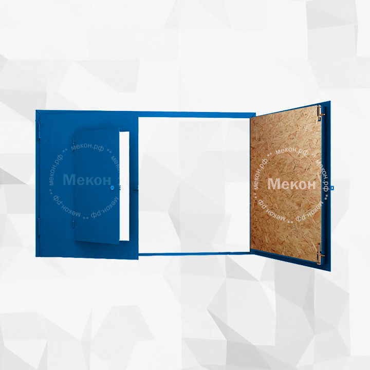 Утепленные распашные ворота с калиткой Престиж