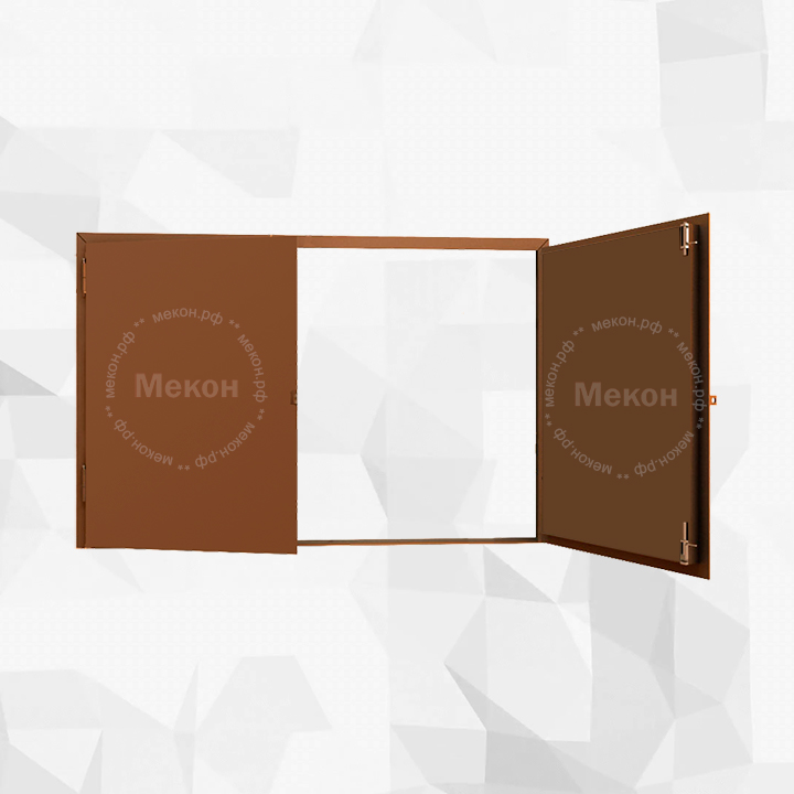 Распашные ворота металл внутри